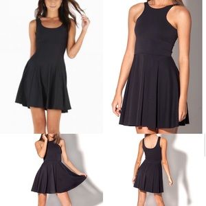 Black Milk reversible matte black skater dress
